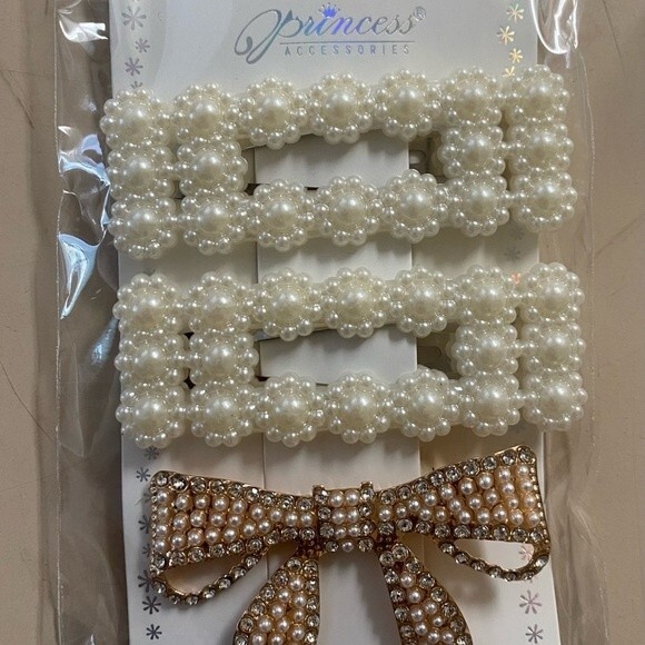 Pearl hair clips - Picture 3 of 6